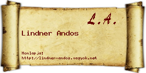 Lindner Andos névjegykártya